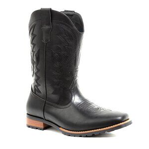 Black Leather Cowboy Boots